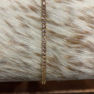 💕Elegant Gold and Pink Tennis Bracelet